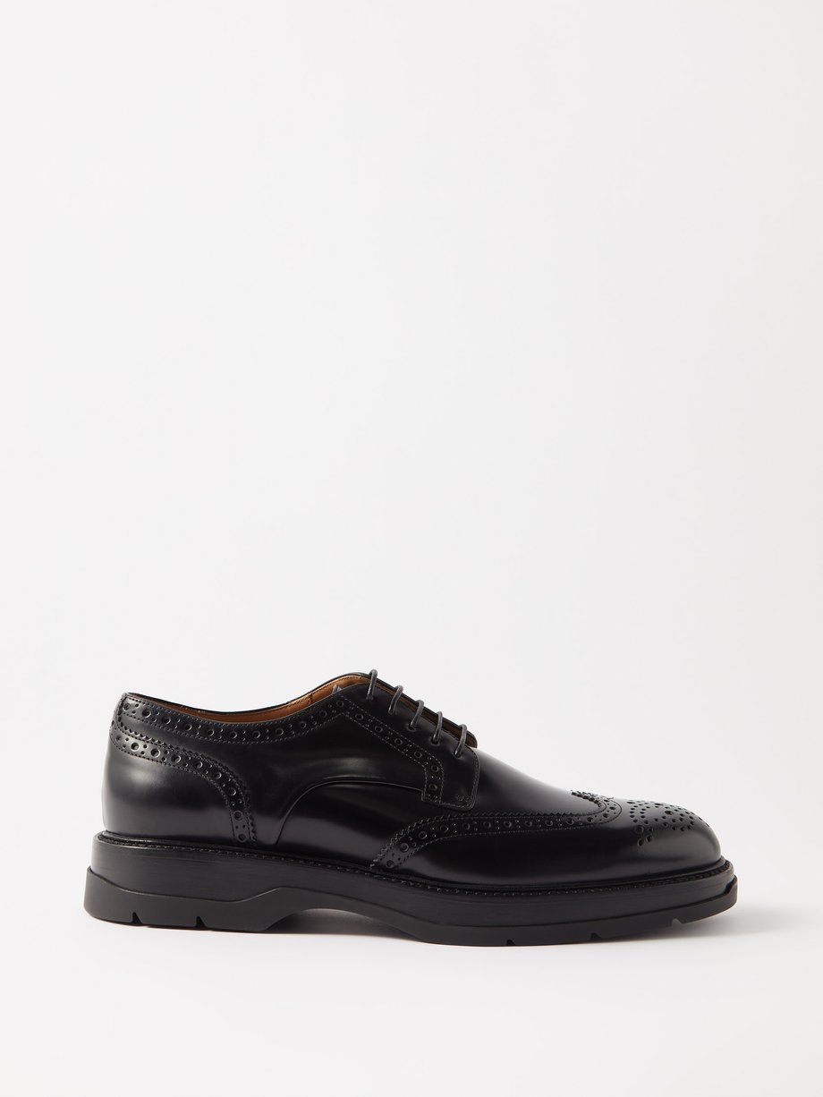 Black Kensington leather Derby shoes | Dunhill | MATCHES UK