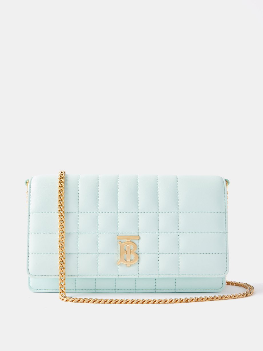 Quilted Leather Lola Card Case in Pale Blue - Women | Burberry® Official