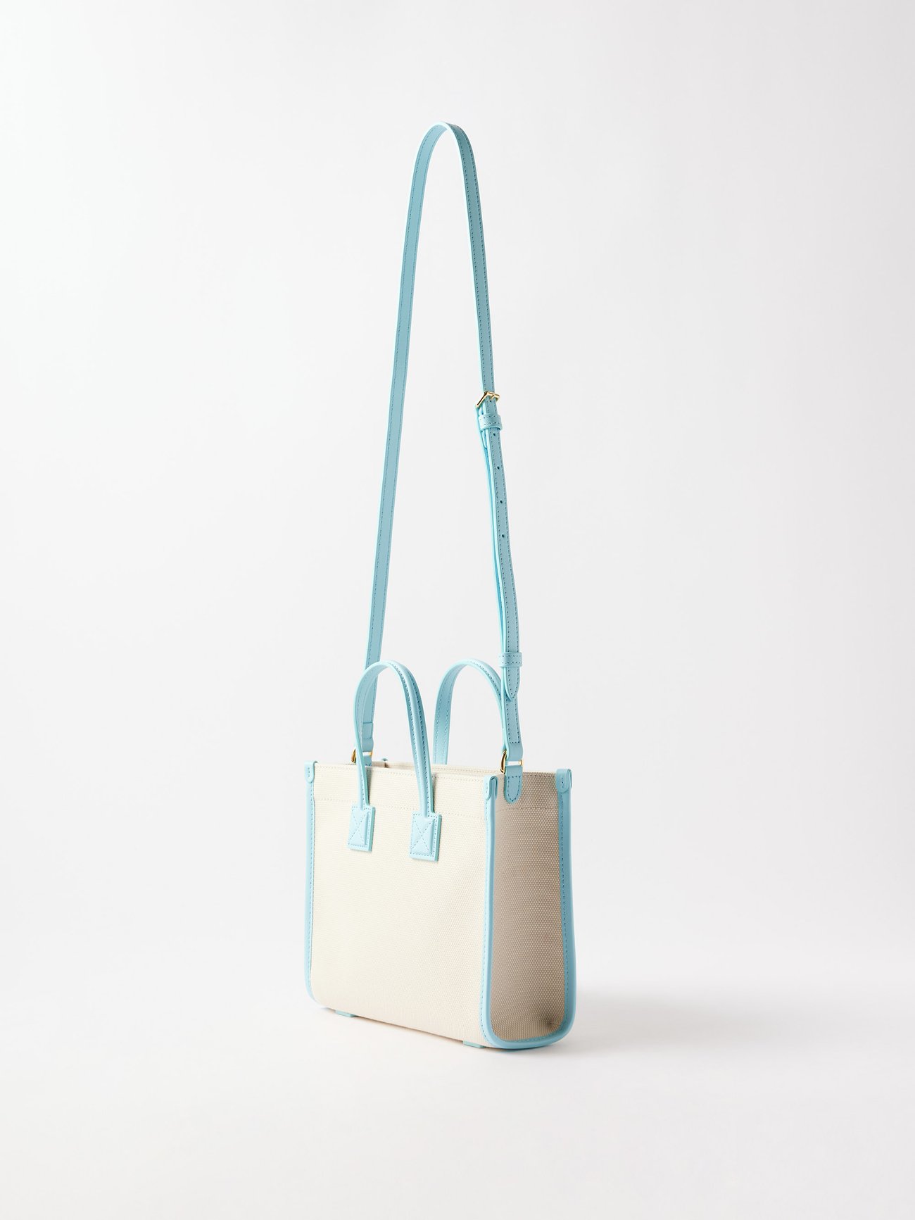 Freya mini canvas and leather tote bag