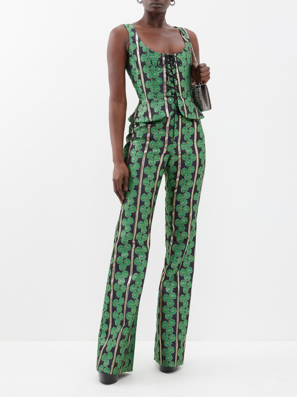 The Vampire's Wife The Charlatan floral-jacquard trousers