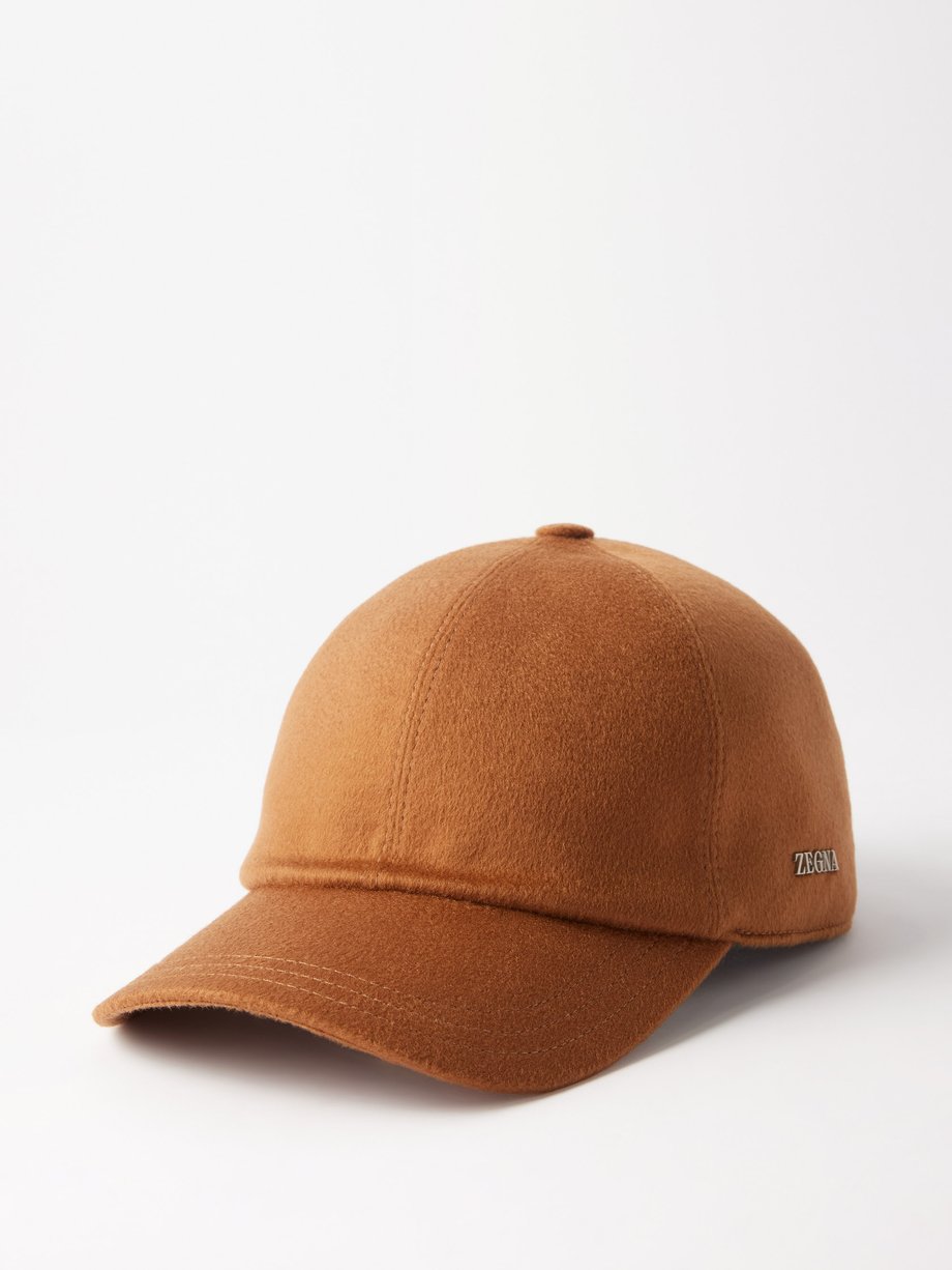 Brown Logo-plaque cashmere baseball cap | ZEGNA | MATCHESFASHION US