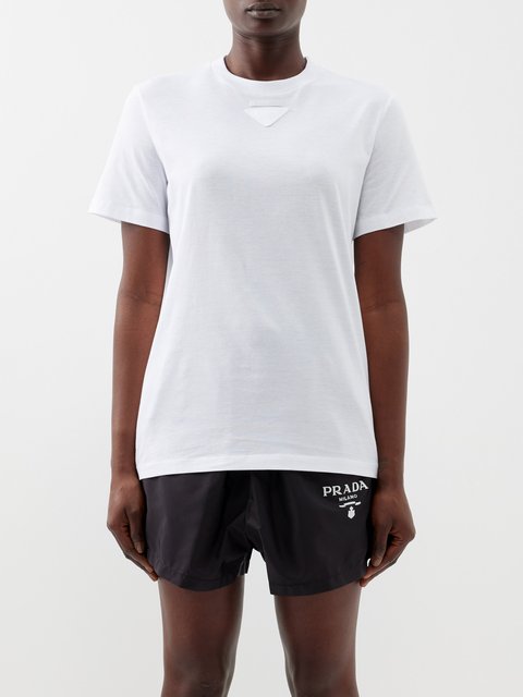 Prada triangle-logo bermuda shorts - White