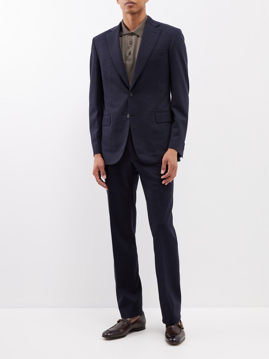Brioni Brioni Single-breasted stretch-wool suit Navy｜MATCHESFASHION（マッ ...