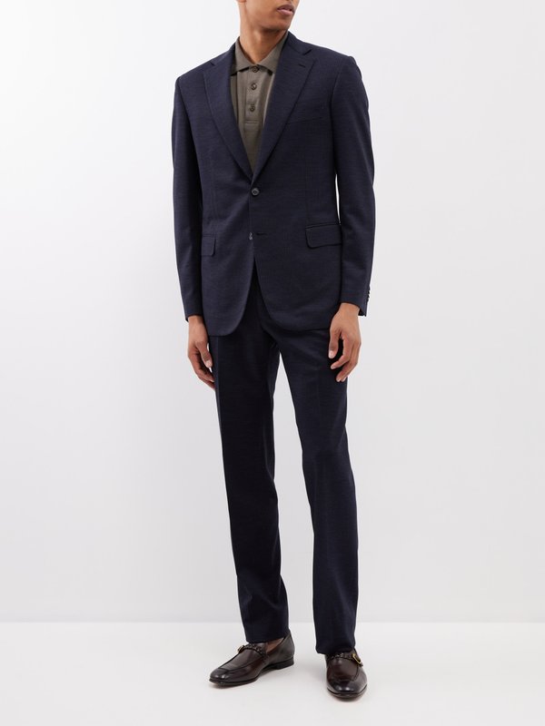 Brioni Parlamento Gray Checked Suit Size 50 / 40R U.S. Wool Silk | Costume  Limité