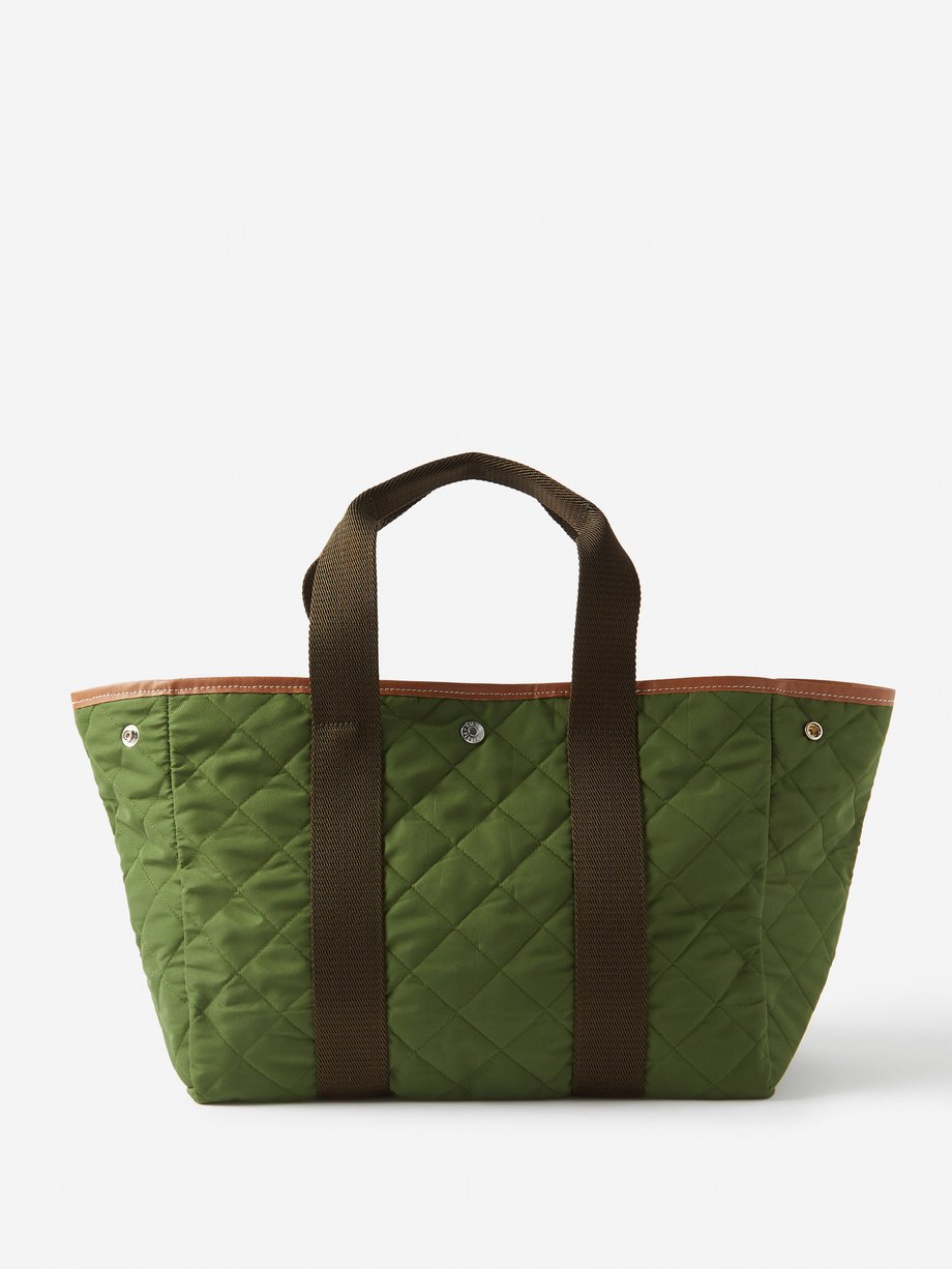 Green Traversée medium quilted nylon tote bag | Rue De Verneuil