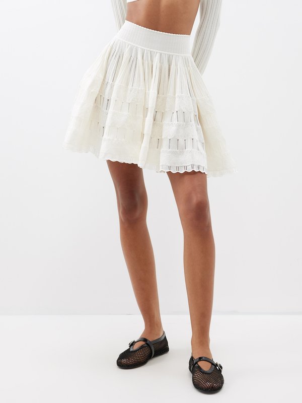 ALAÏA Archetypes high-rise knitted crinoline mini skirt