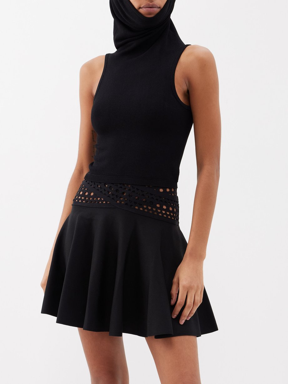 ALAÏA Archetypes hooded knitted cropped top