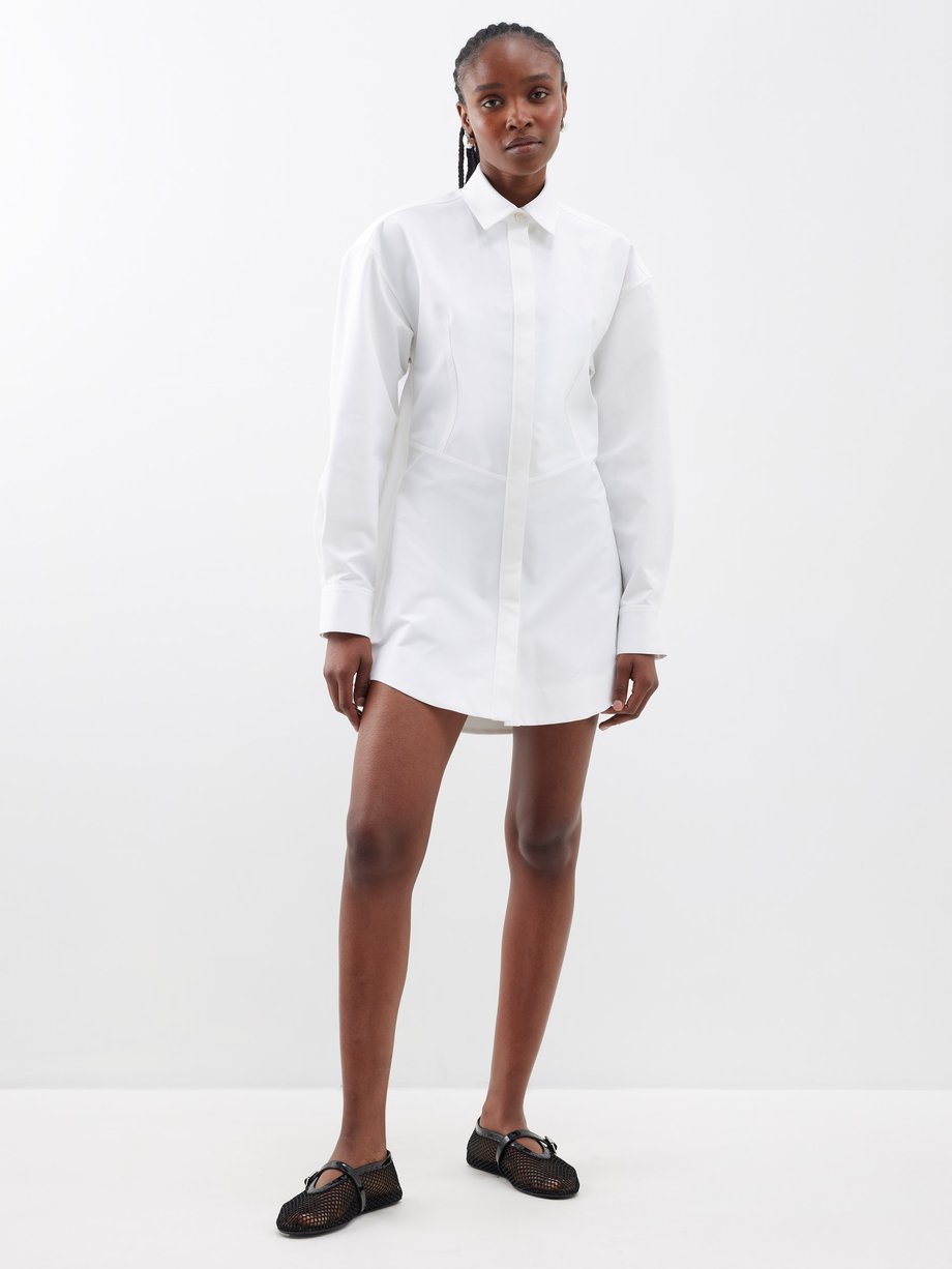 White Archetypes cotton-poplin mini shirt dress | ALAÏA | MATCHES UK