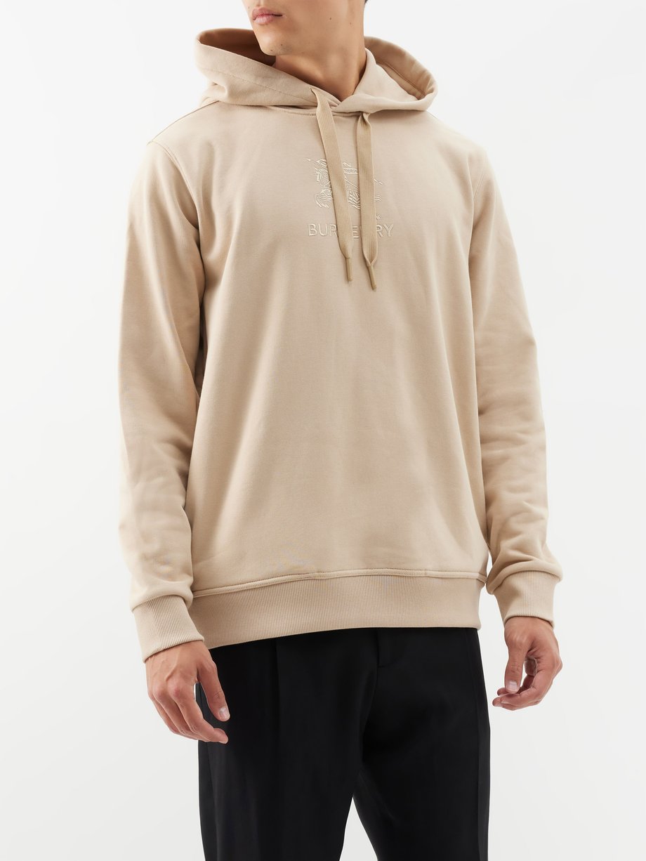 Brown Tidan logo-embroidered cotton hoodie | Burberry | MATCHESFASHION US