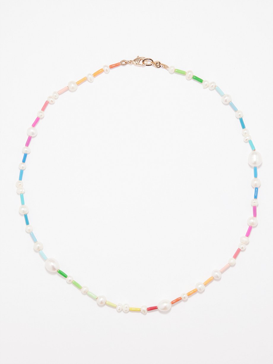Roxanne Assoulin ロクサンヌ アスリン The Happy Pearl beaded necklace ゴールド ...