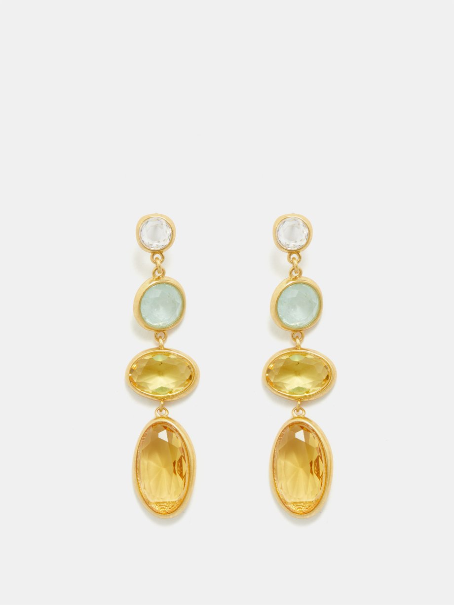 Gold The Bigger Bits drop earrings | Roxanne Assoulin | MATCHES UK