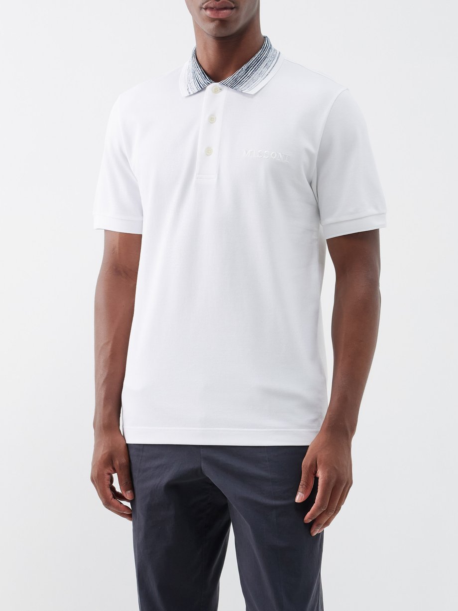 White Space-dyed collar cotton-piqué polo shirt | Missoni ...