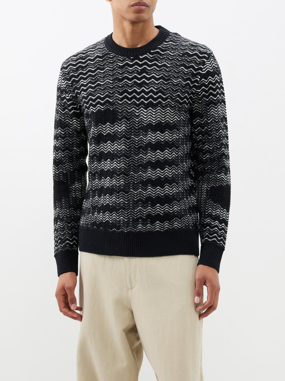Black Zigzag-knit wool-blend sweater | Missoni | MATCHESFASHION UK