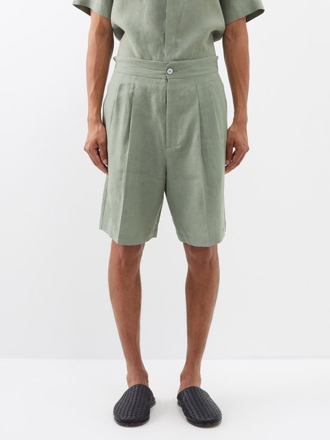 Green Technical-pleated shorts | Homme Plissé Issey Miyake