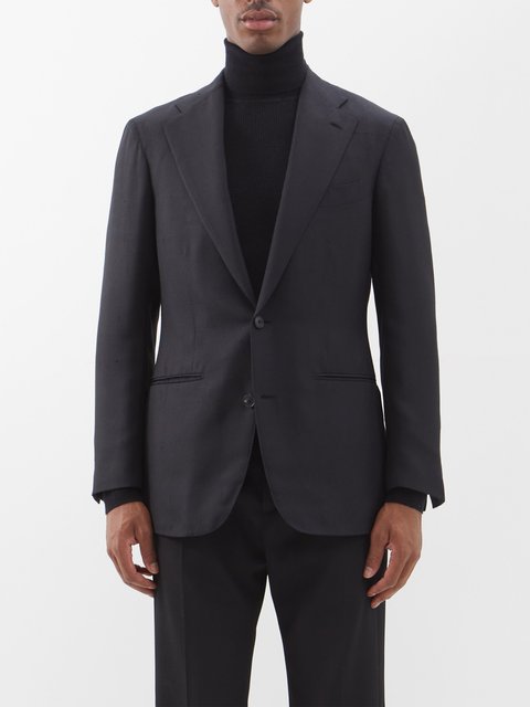 Black Notch-lapel silk-canvas jacket | Saman Amel | MATCHES UK