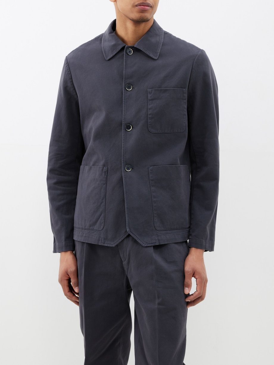 Visal Mante patch-pocket cotton-blend suit jacket