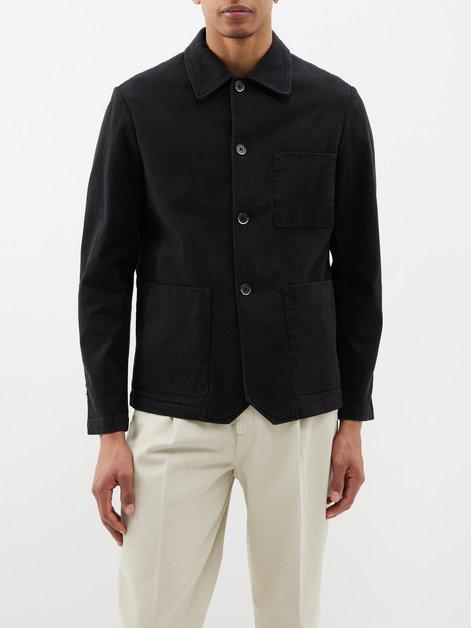 Black Visal cotton-blend twill overshirt jacket | Barena Venezia ...
