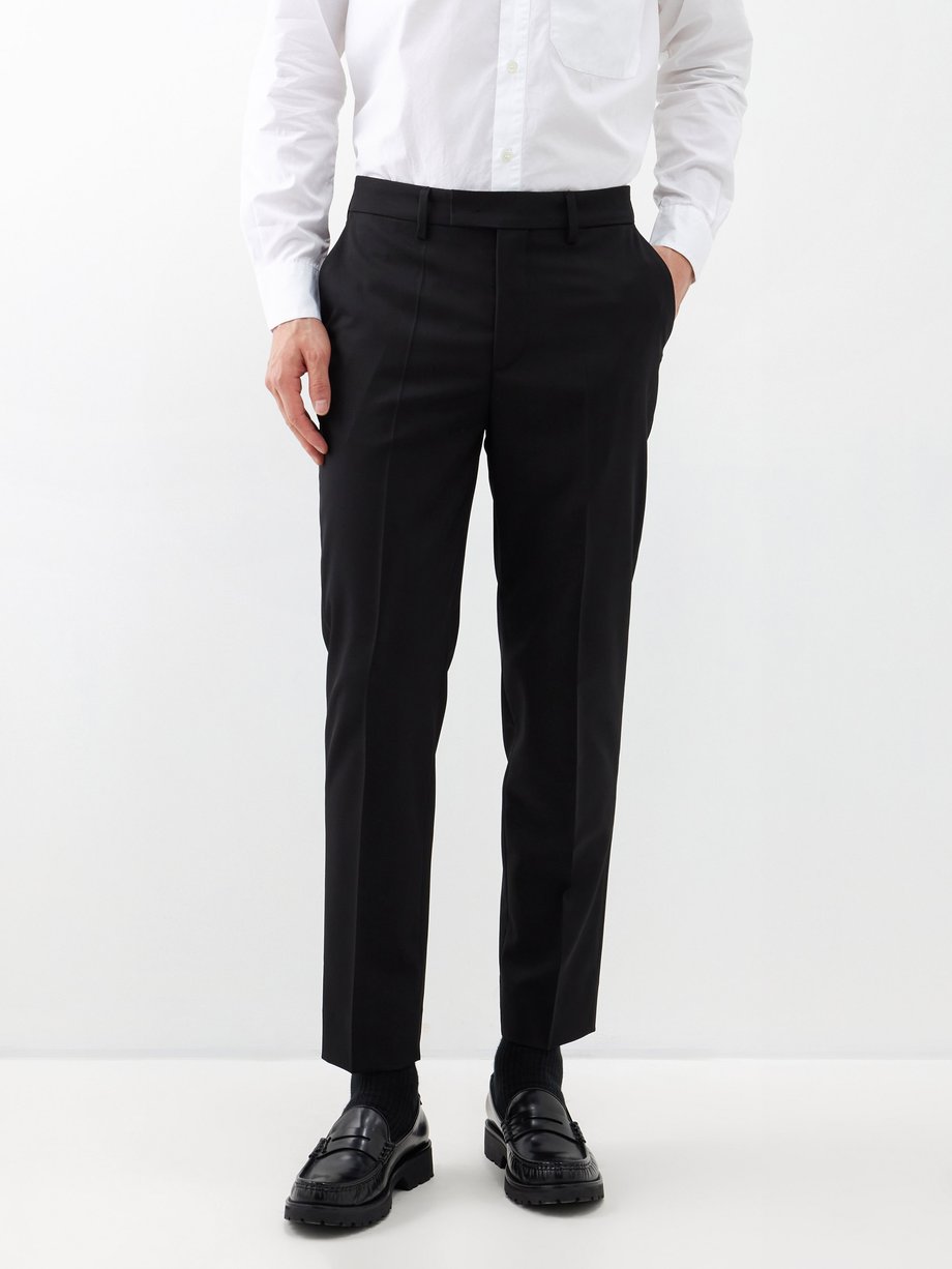 Black Capovae wool-blend twill slim-leg trousers | Barena Venezia ...