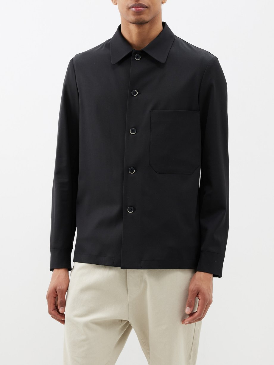 Black Cedrone wool-blend twill overshirt | Barena Venezia ...