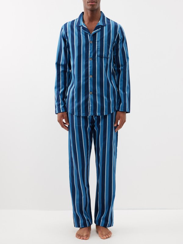 Derek Rose Royal checked cotton-flannel pyjamas