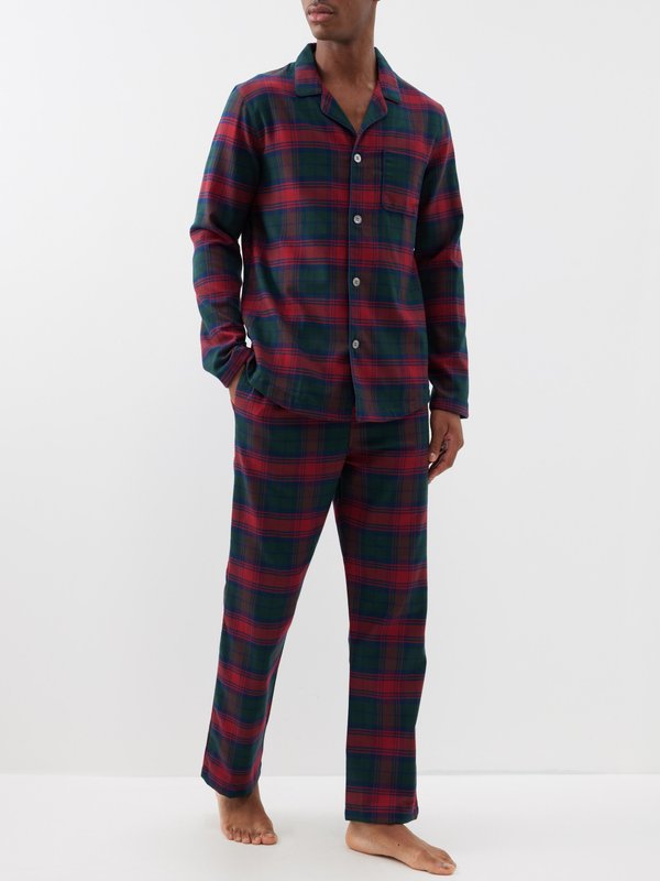 Derek Rose Pyjama en coton à carreaux Kelburn
