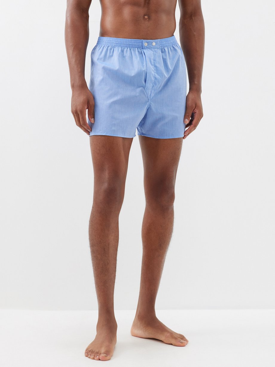 Blue Amalfi cotton boxer shorts, Derek Rose