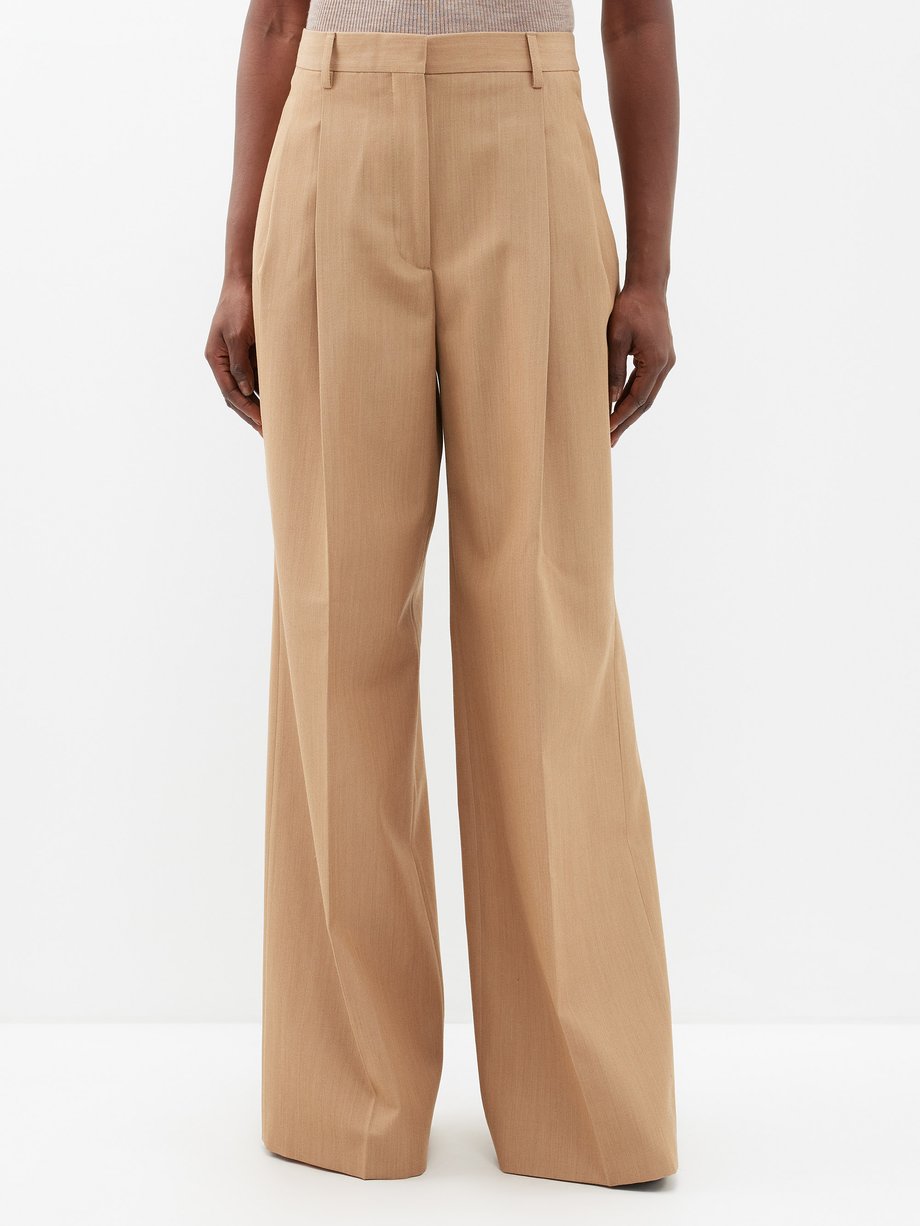 Burberry Pleated wool wide-leg trousers