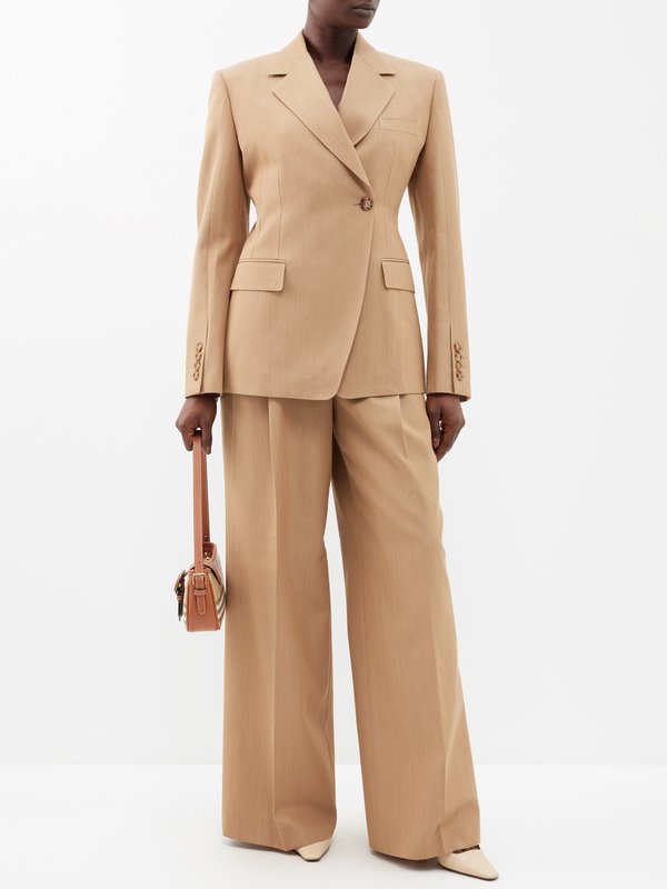 Burberry Pleated wool wide-leg trousers