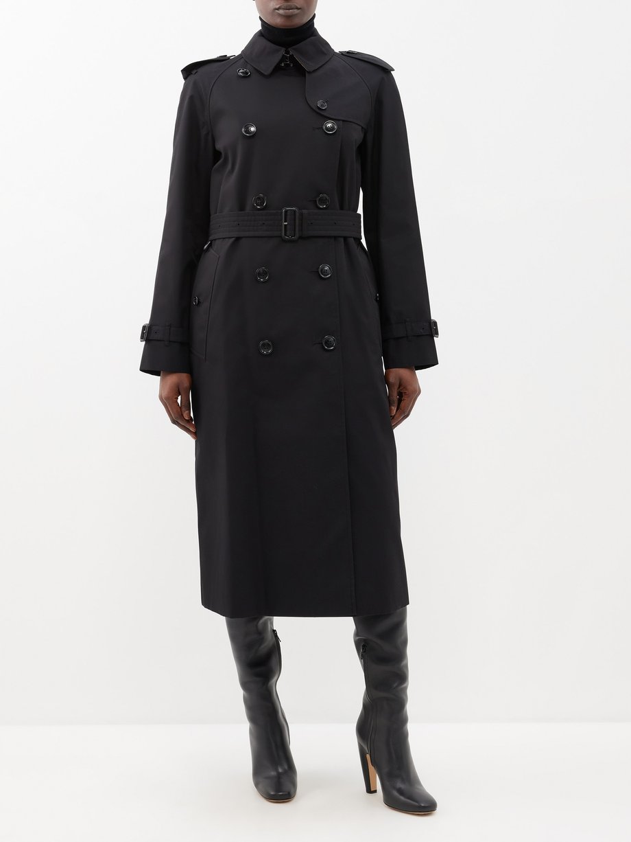 Black Waterloo cotton-gabardine trench coat | Burberry | MATCHES UK