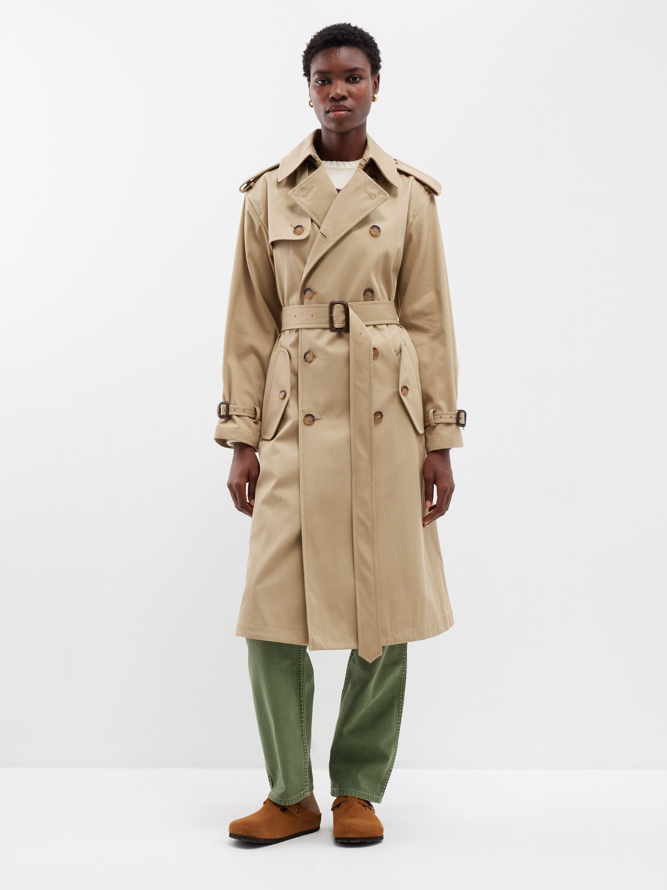 Beige Belted cotton-twill trench coat | Polo Ralph Lauren | MATCHES UK