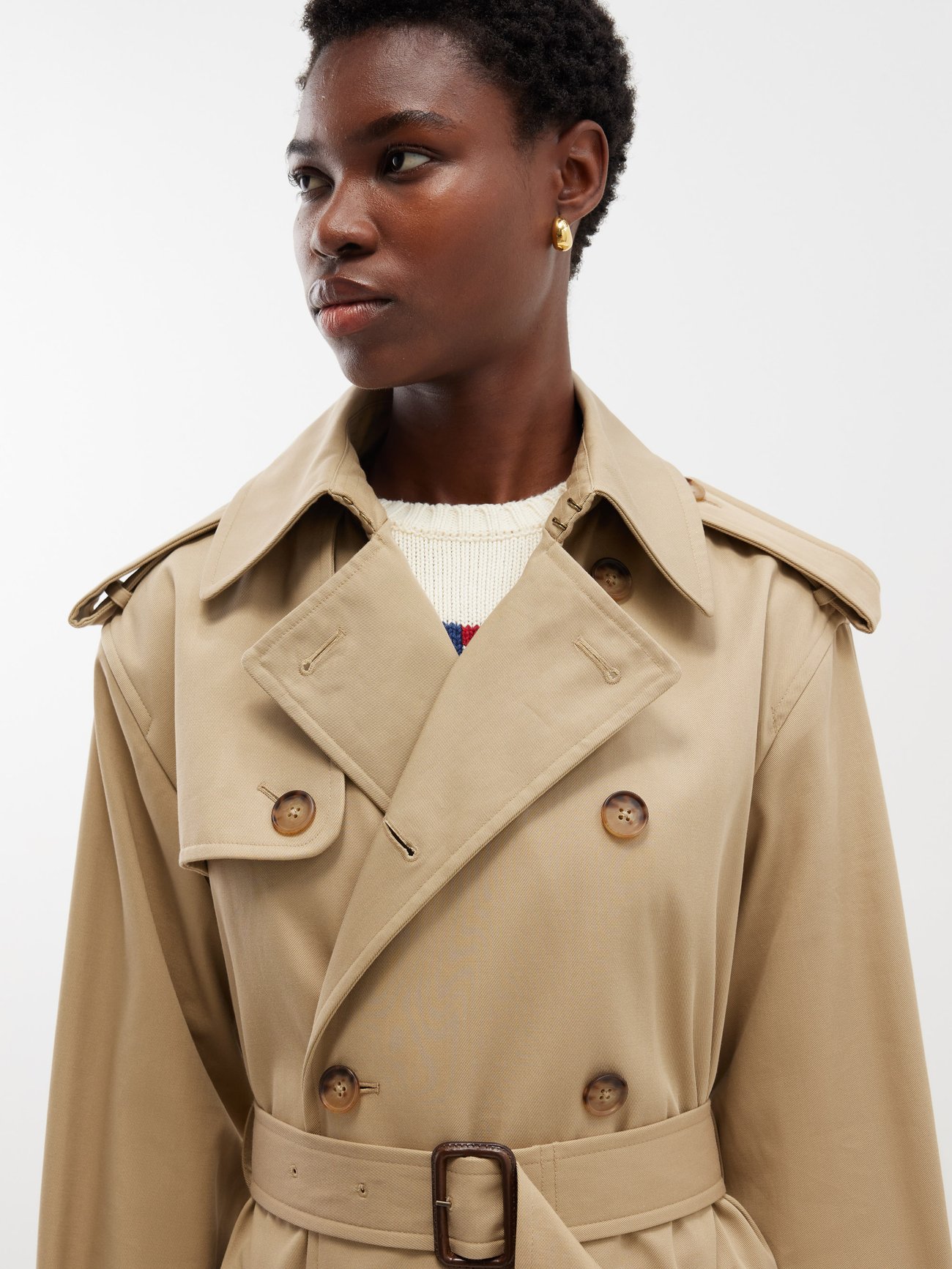 Ralph Lauren Twill Belted Trench Coat in Natural