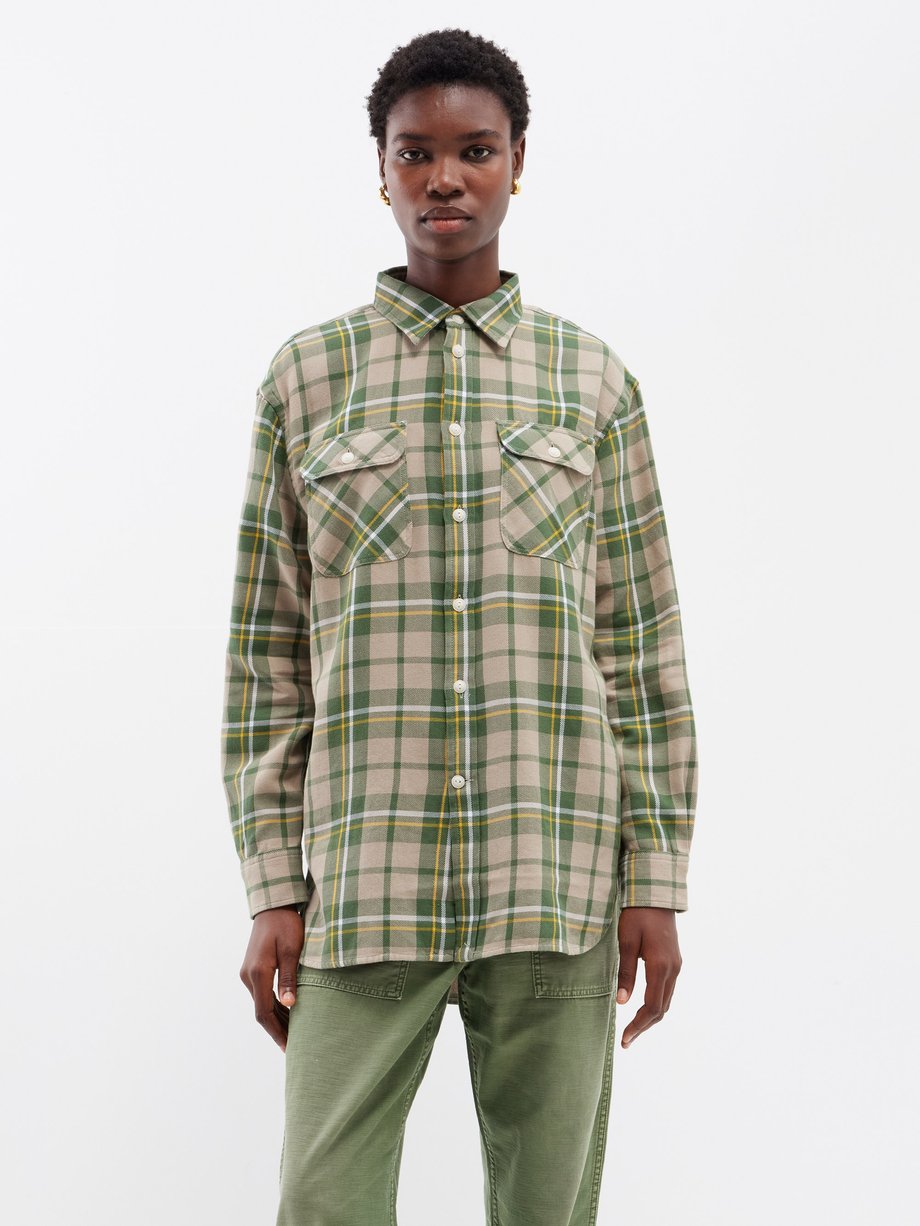 Green Plaid cotton-flannel shirt | Polo Ralph Lauren | MATCHES UK