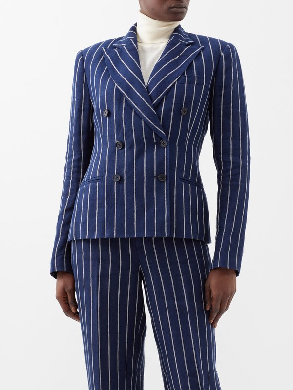 Lauren Ralph Lauren Women’s 100% Wool Pin Striped Lined Blazer Jacket Size 8