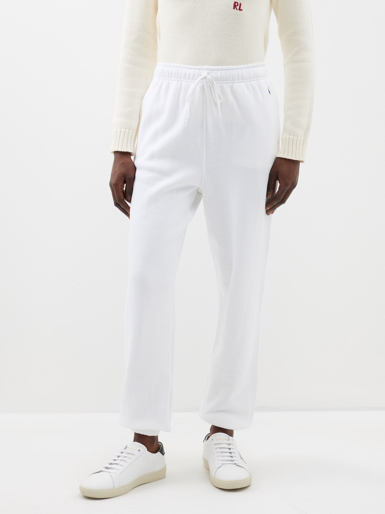 POLO RALPH LAUREN - Women's sporty trousers with iconic embroidery - White  - 211891560001