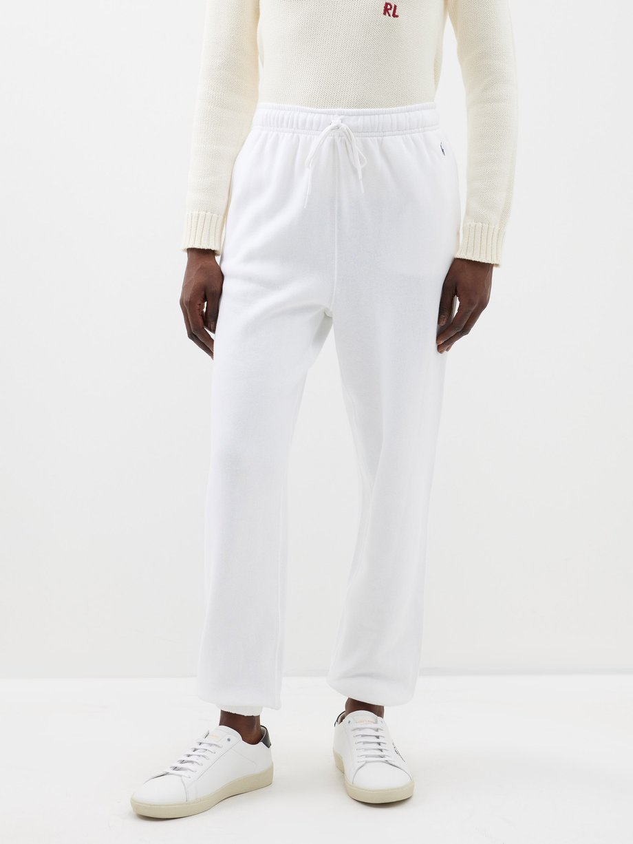 White Logo-embroidered cotton-blend track pants | Polo Ralph Lauren ...