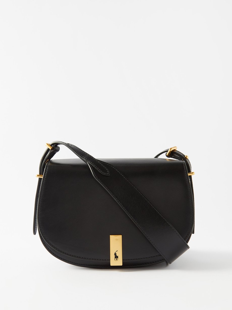 Black Polo ID leather cross-body bag | Polo Ralph Lauren | MATCHES UK