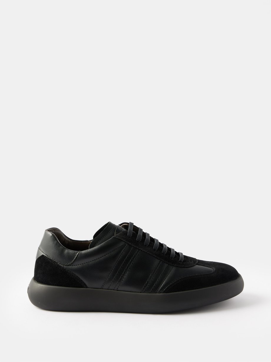 Black Suede and leather trainers | Brioni | MATCHES US