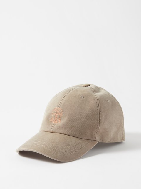 Brown Crest of Solomeo-embroidered cotton-twill cap | Brunello