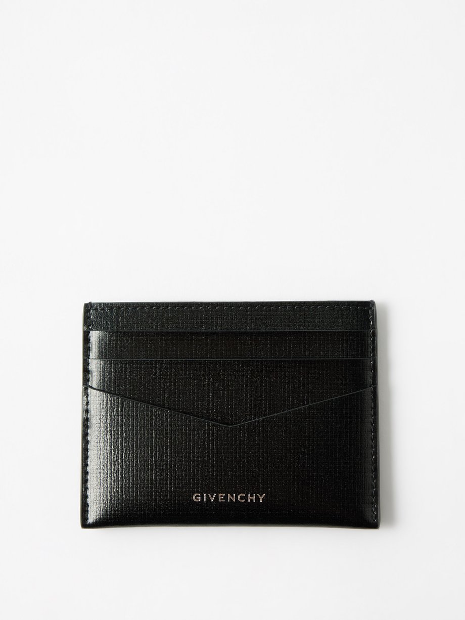 Black Logo-print leather cardholder | Givenchy | MATCHES UK