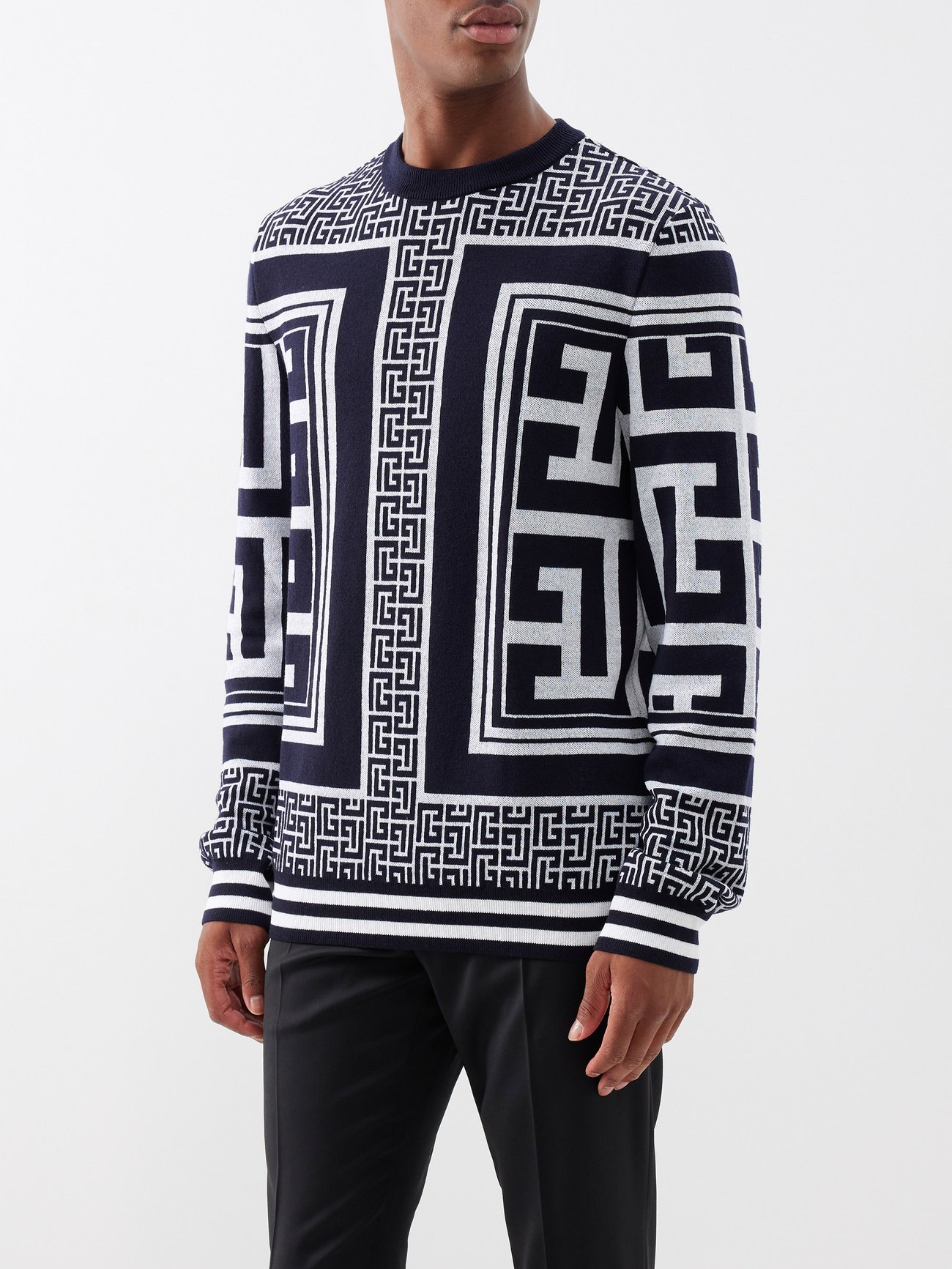 Monogram Wool Jacket in Multicoloured - Balmain