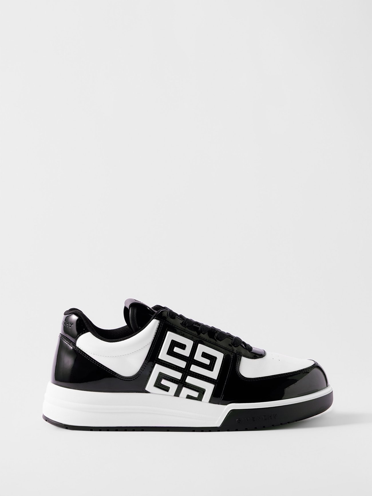 Black G4 logo-embossed patent-leather trainers | Givenchy ...
