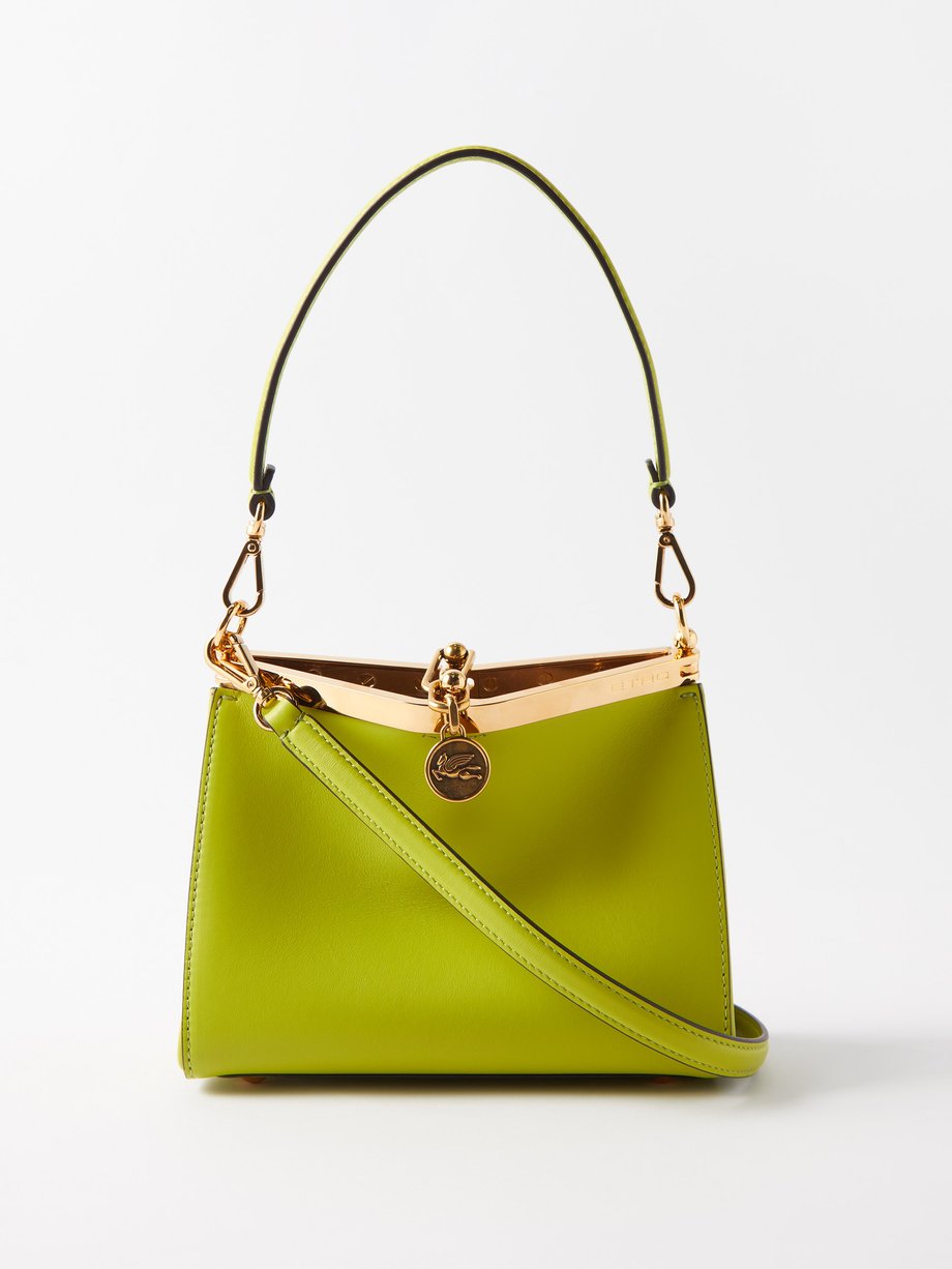 Etro - Hinged-Frame Leather Shoulder Bag - Womens - Green