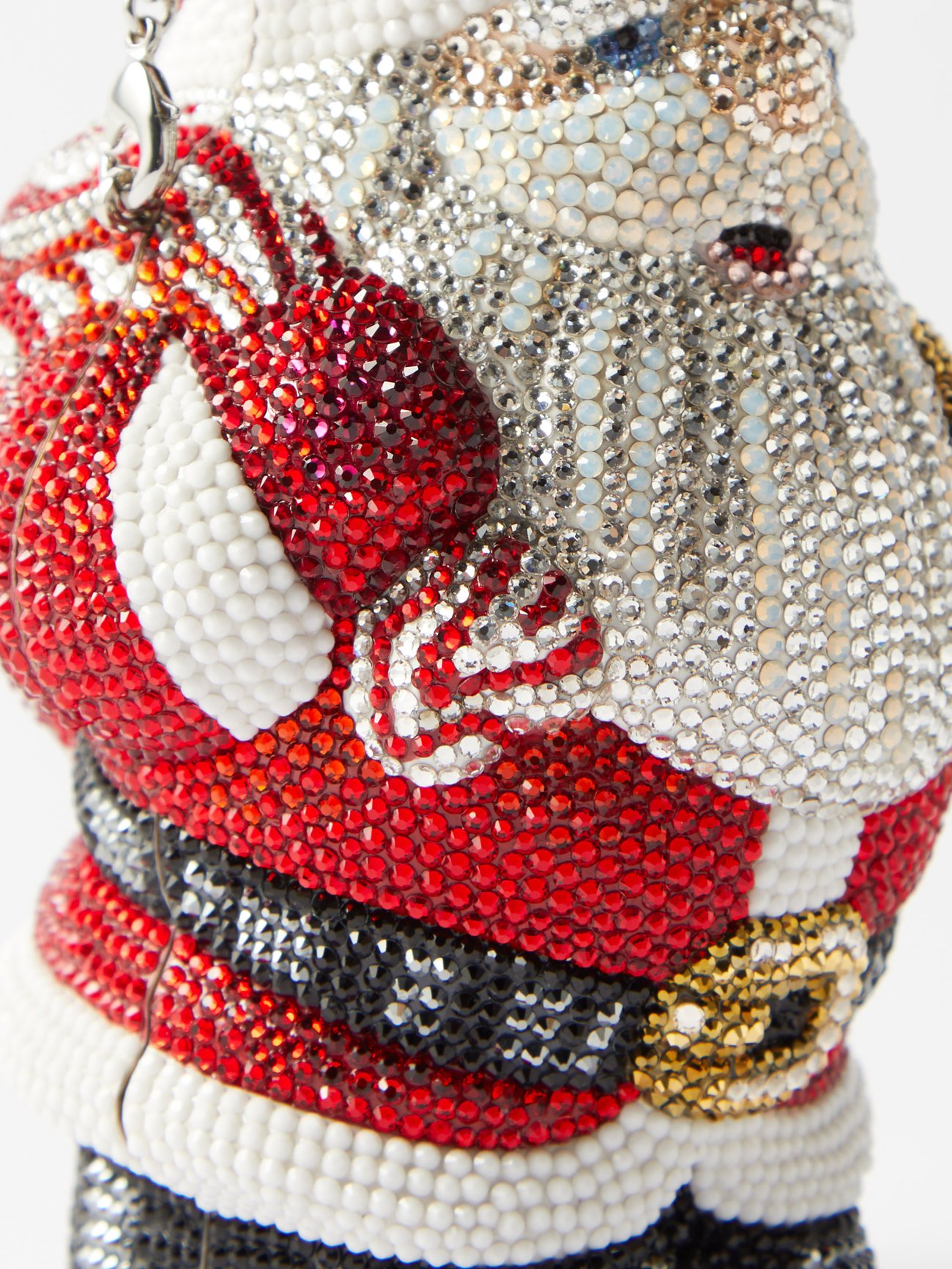 Red Kris's Santa crystal-embellished clutch bag, Judith Leiber