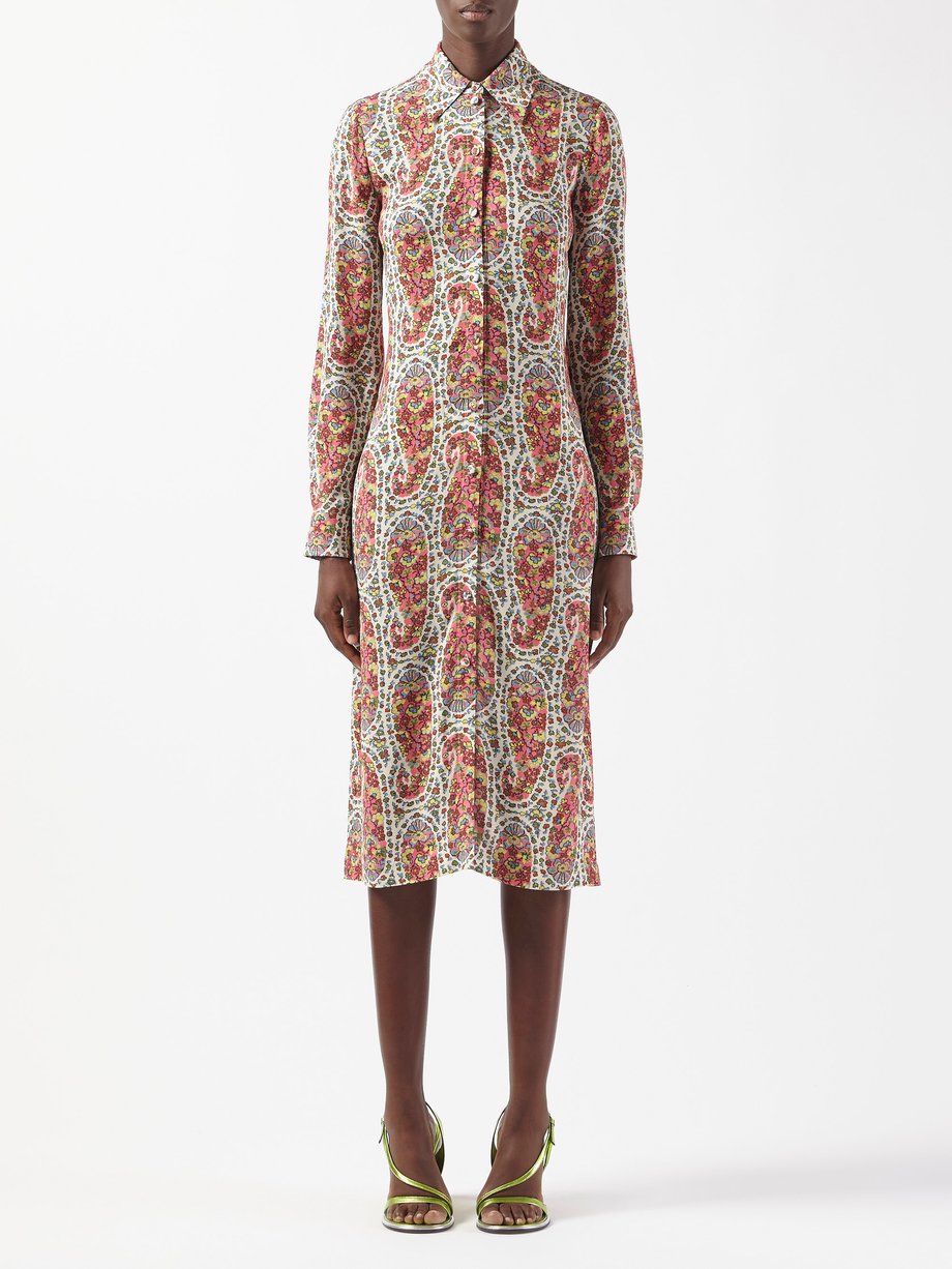 Print Paisley-print crepe shirt dress | Etro | MATCHES UK