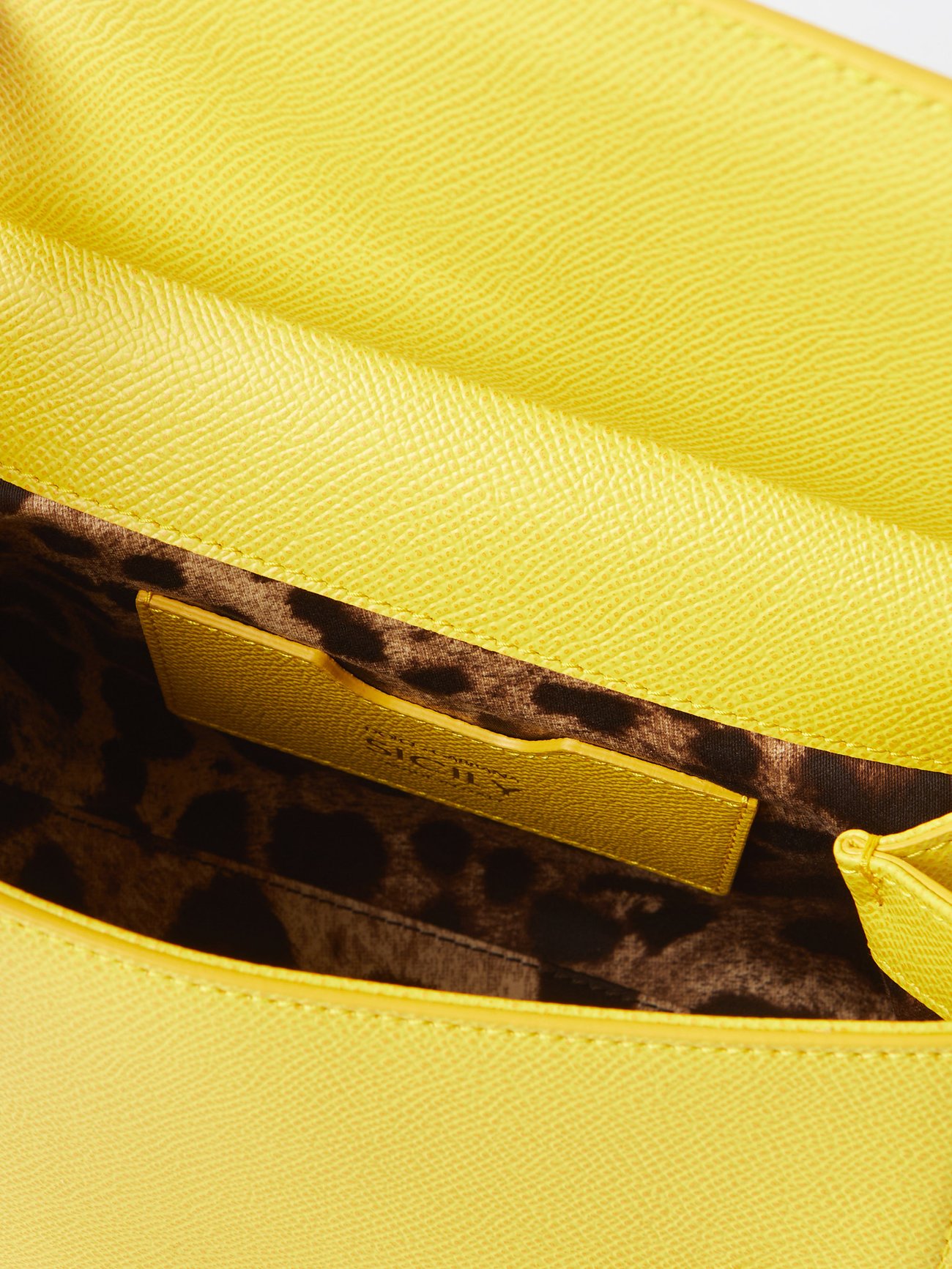 Yellow Sicily small dauphine-leather handbag