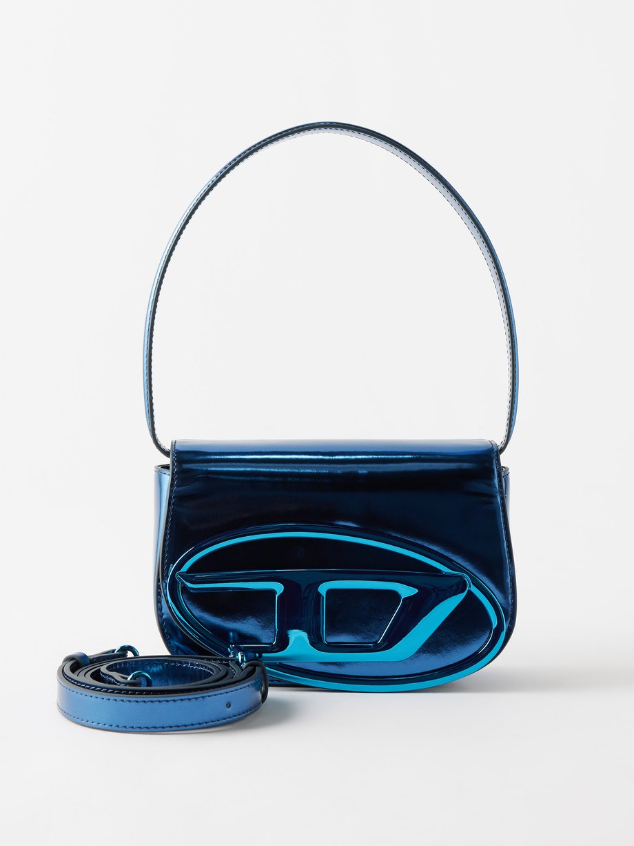 Blue 1DR metallic-leather shoulder bag | Diesel | MATCHESFASHION US