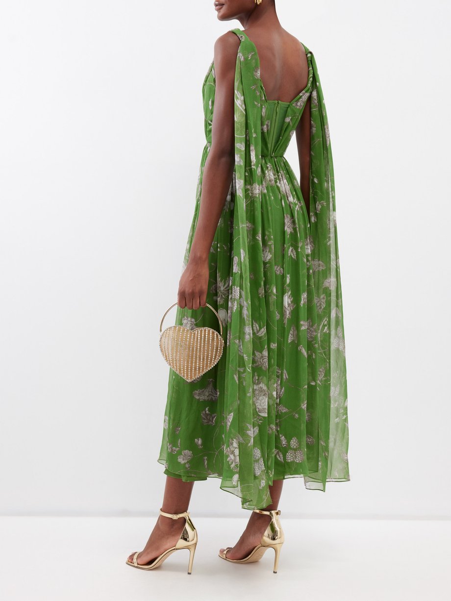 Green Floral-print silk-georgette gown | Erdem | MATCHES UK