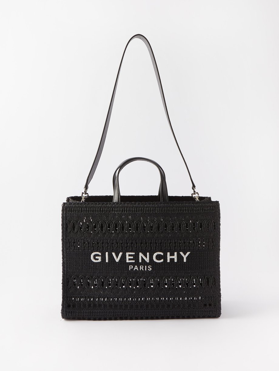 Black G-Tote woven faux-raffia tote bag | Givenchy | MATCHESFASHION AU