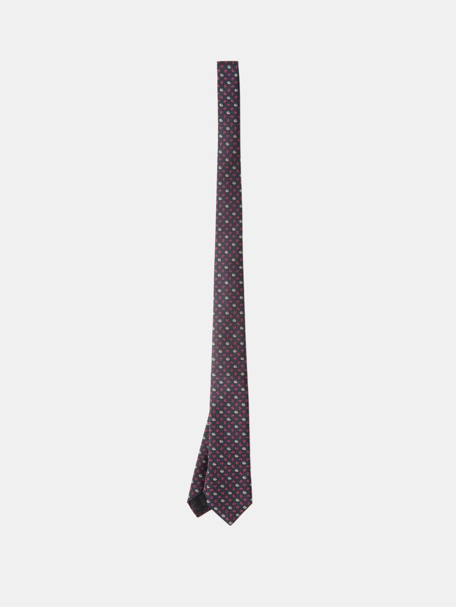 Navy GG-jacquard silk-twill tie | Gucci | MATCHESFASHION US