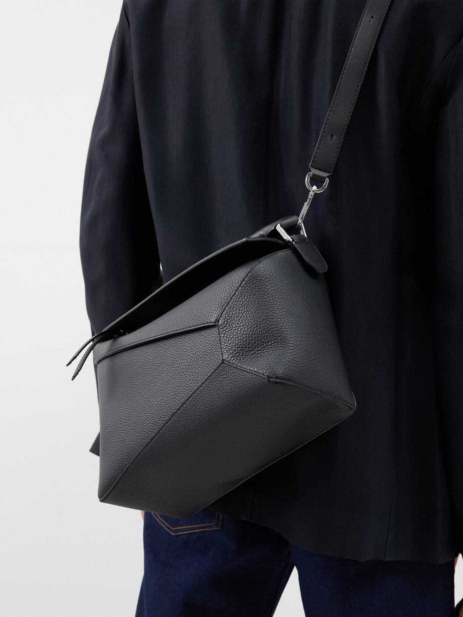 Black Puzzle Edge leather cross-body bag | LOEWE | MATCHES UK
